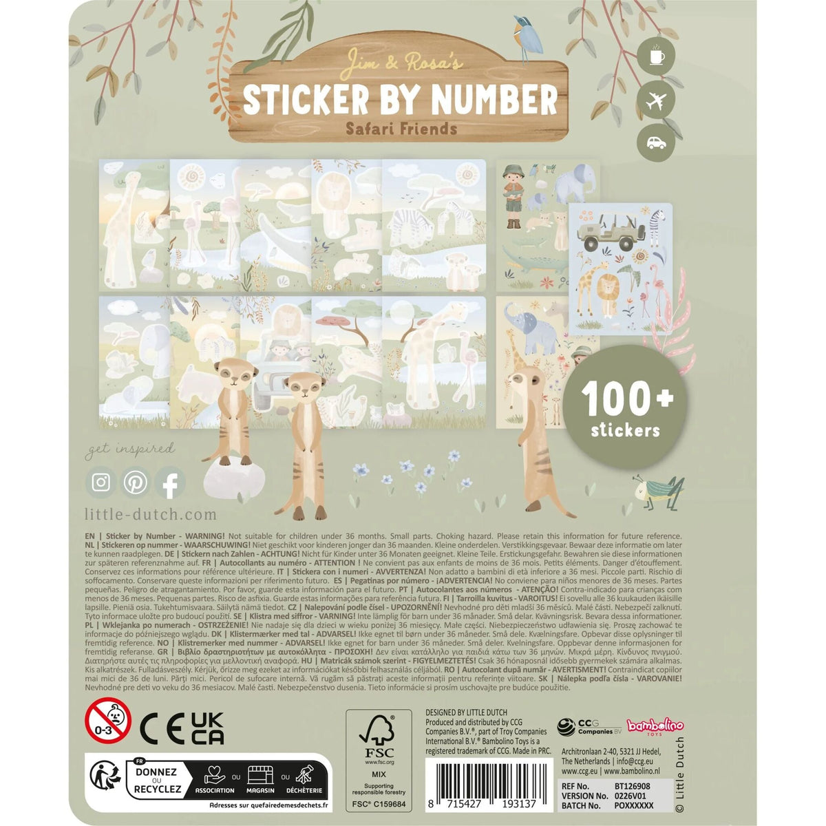 Sticker book by numbers - Rosa