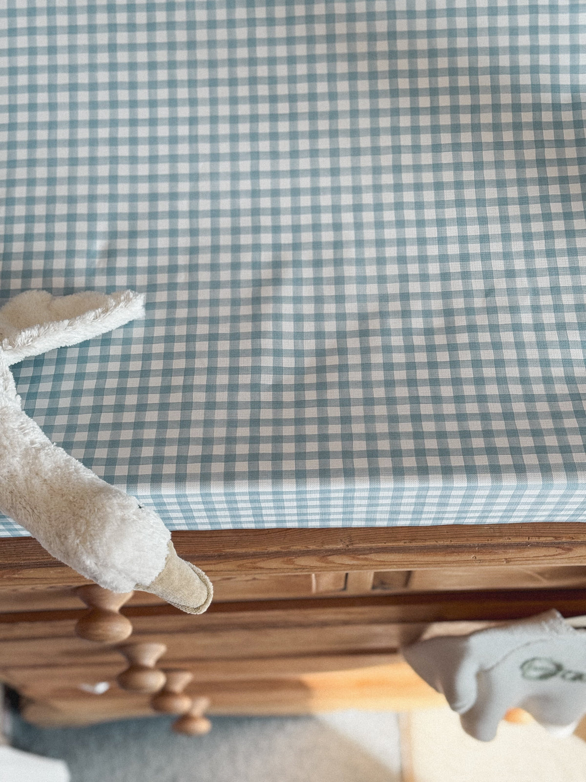 Mabel & Fox - Wedge Baby Changing Mat - Blue Gingham